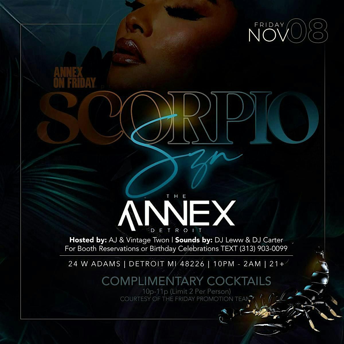 Annex on Friday Presents Scorpio Szn on November 8