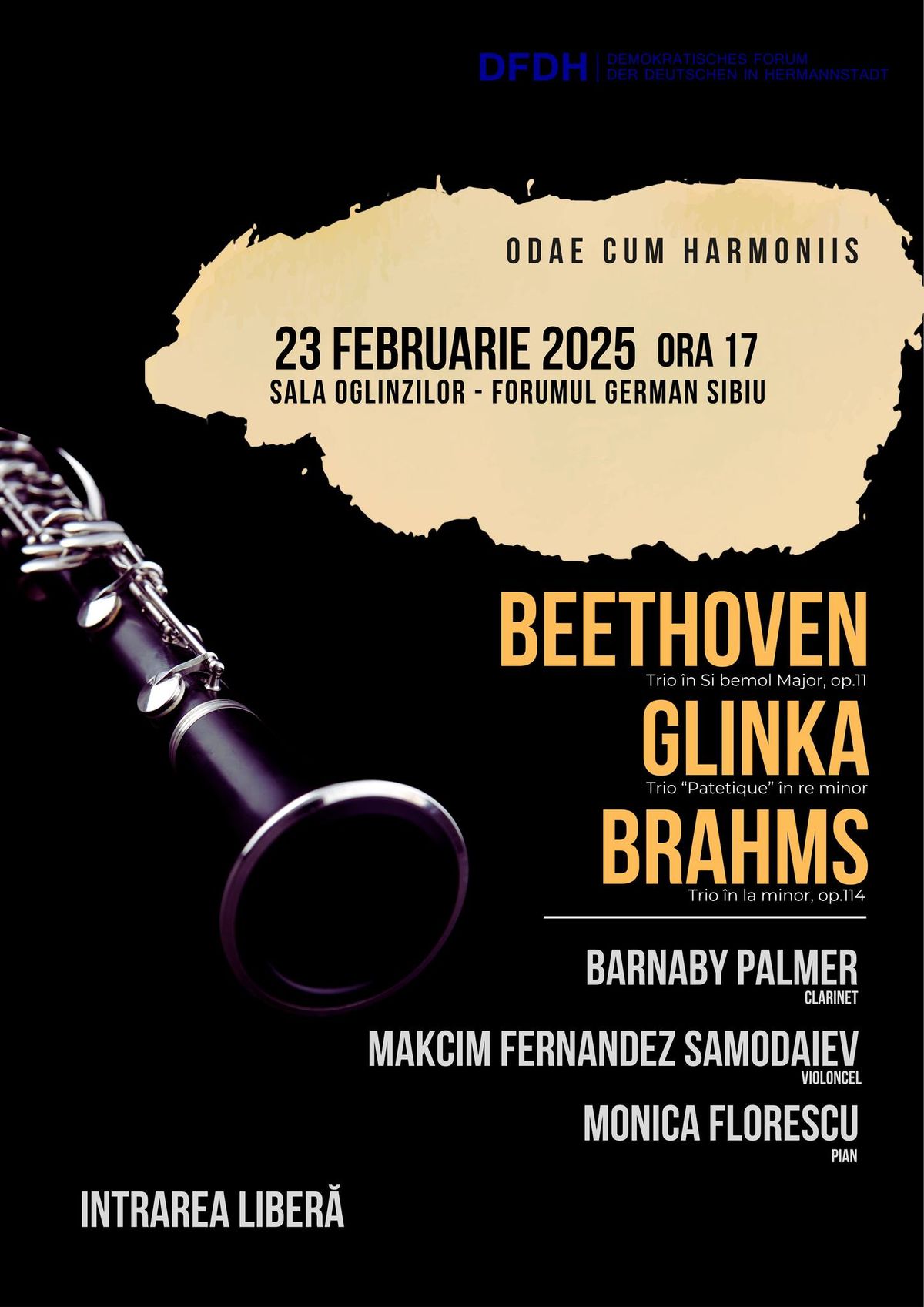 Triouri pentru clarinet de Beethoven, Glinka, Brahms 