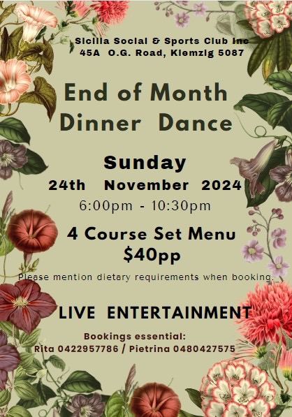 End of Month Dinner Dance