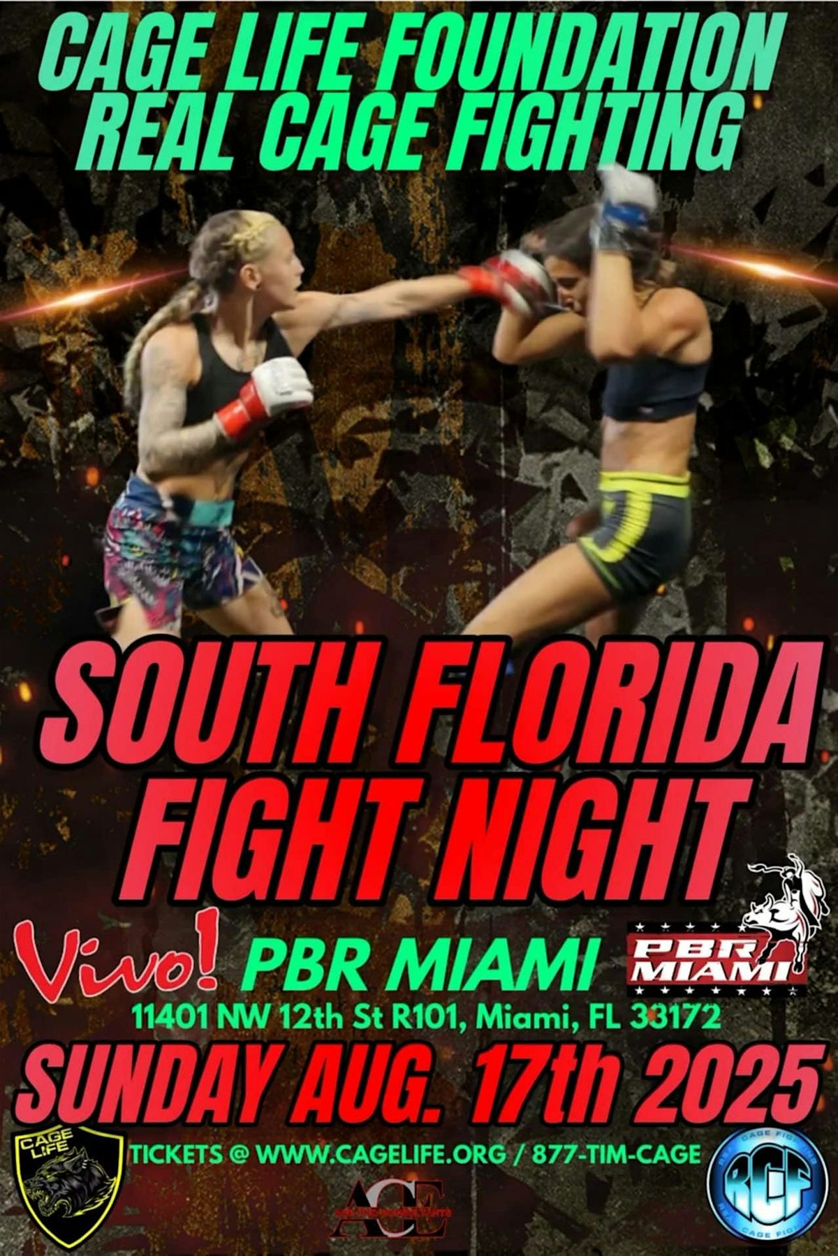 SOUTH FLORIDA FIGHT NIGHT - VIVO! DOLPHIN MALL - PBR - August 17th 2025