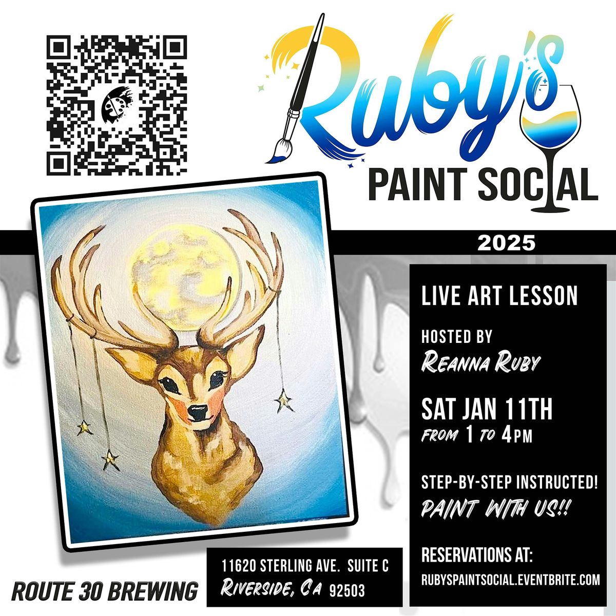 Paint n  Sip Party!! Winter Deer!!