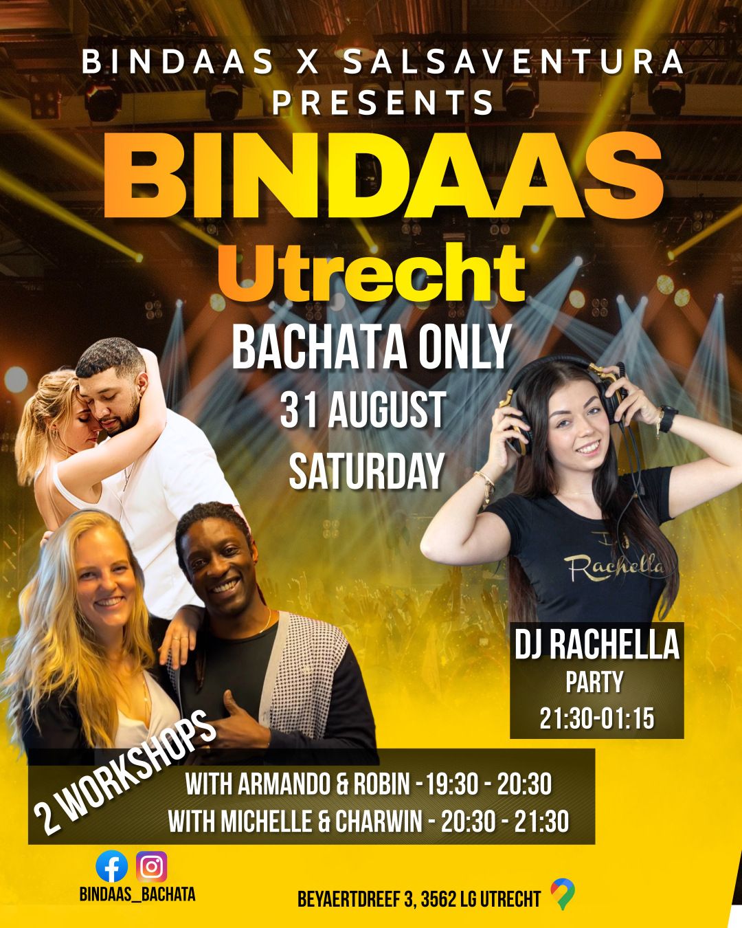 BINDAAS UTRECHT (Bachata Workshops & Party) August Edition - 1st year anniversary at UTRECHT 