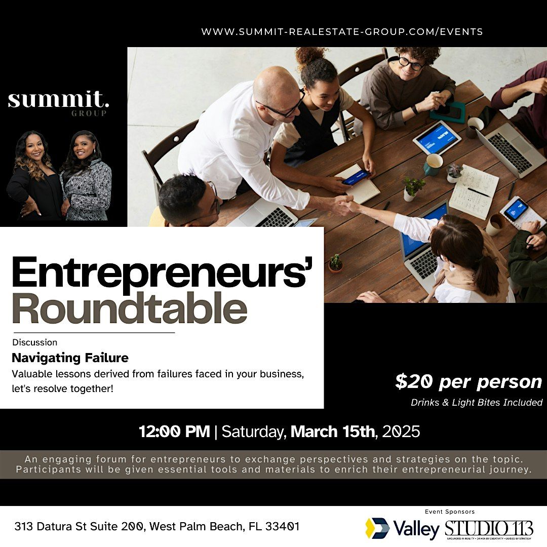 Entrepreneurs\u2019 Roundtable | Navigating Failure