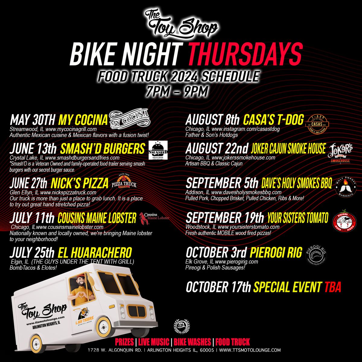 Bike Night Thursdays Round 9 with Your Sisters Tomato September 19th 
