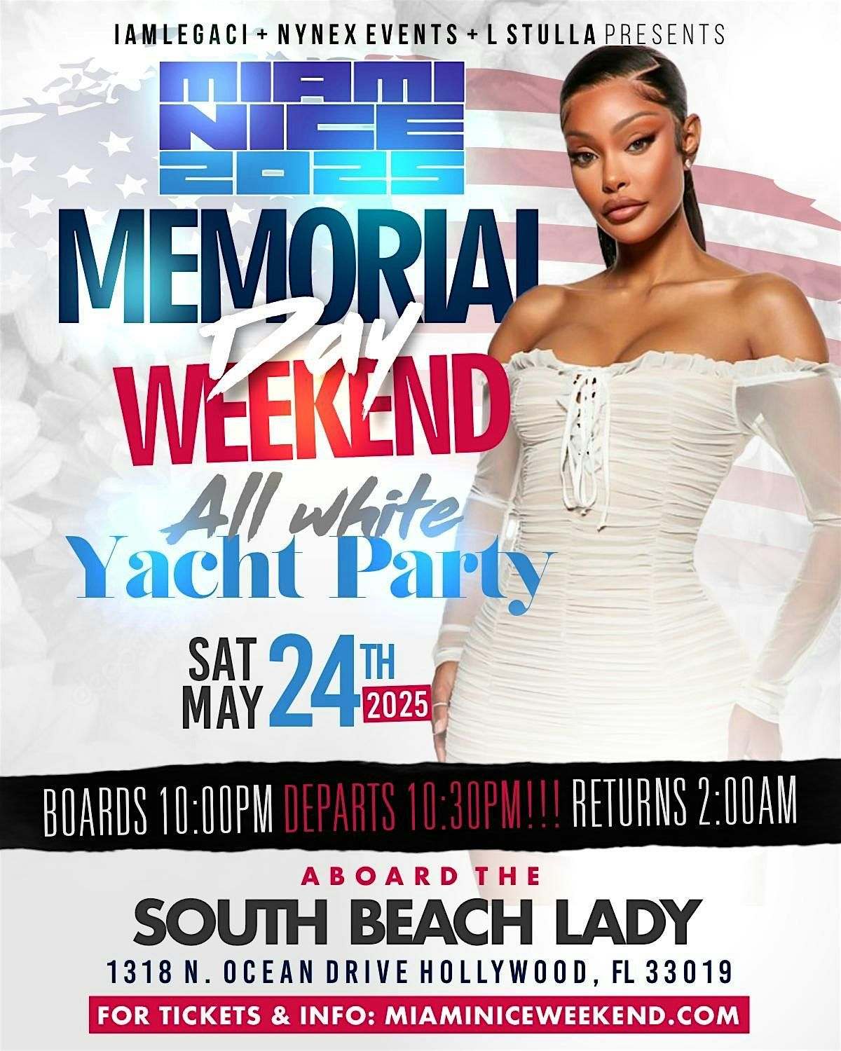 MIAMI NICE 2025 MEMORIAL DAY WEEKEND ANNUAL ALL WHITE YACHT PARTY