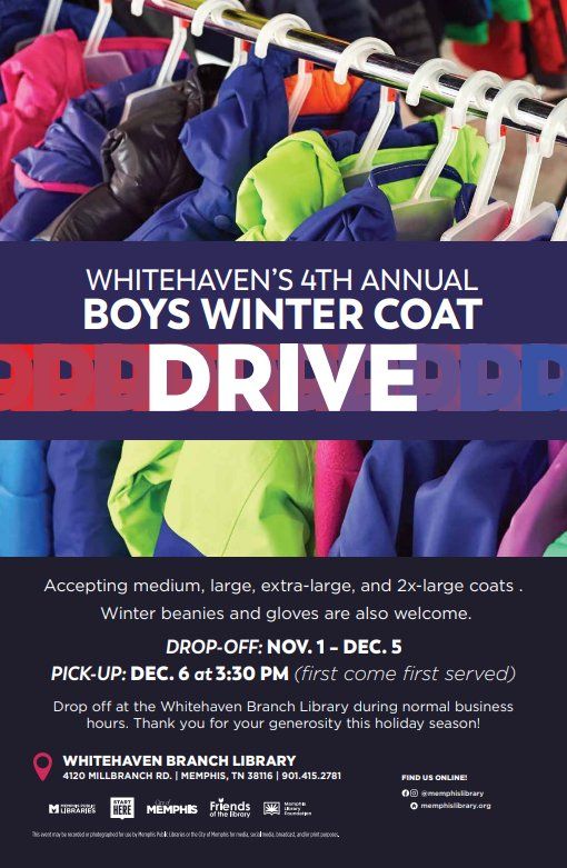 Whitehaven Library's 4th Annual Boys Coat Drive!