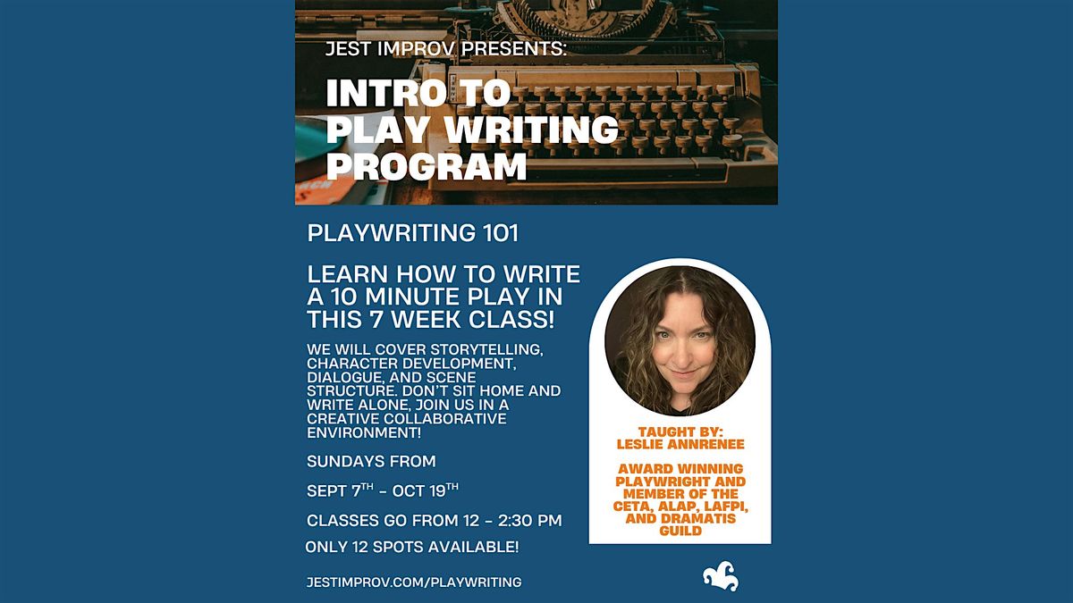 Jest Improv's Playwriting 101 Program!