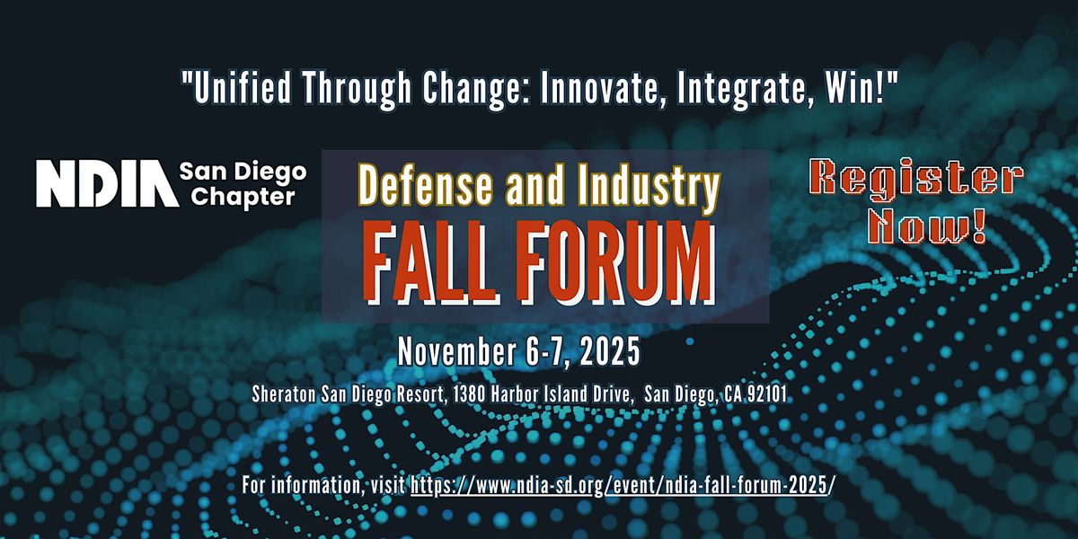NDIA San Diego Defense and Industry Fall Forum 2025-ATTENDEE REGISTRATION