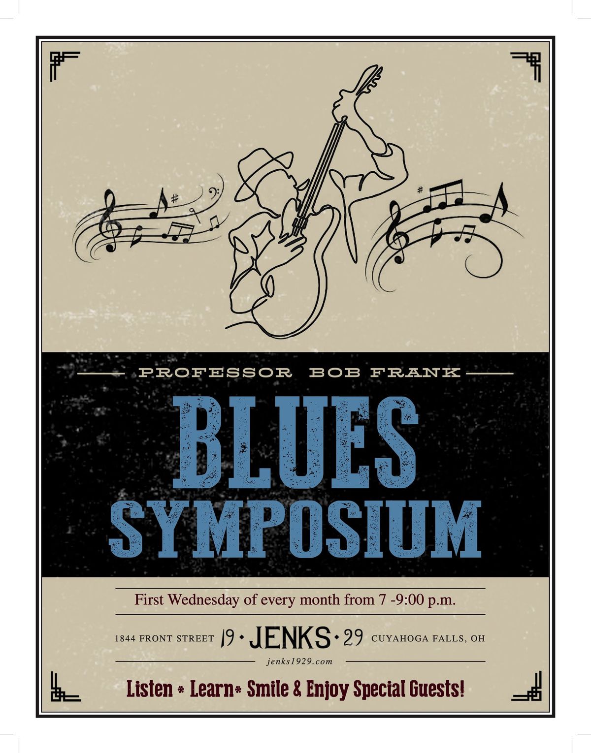 "Professor" Bob Frank's Blues Symposium @ The Jenks Bldg