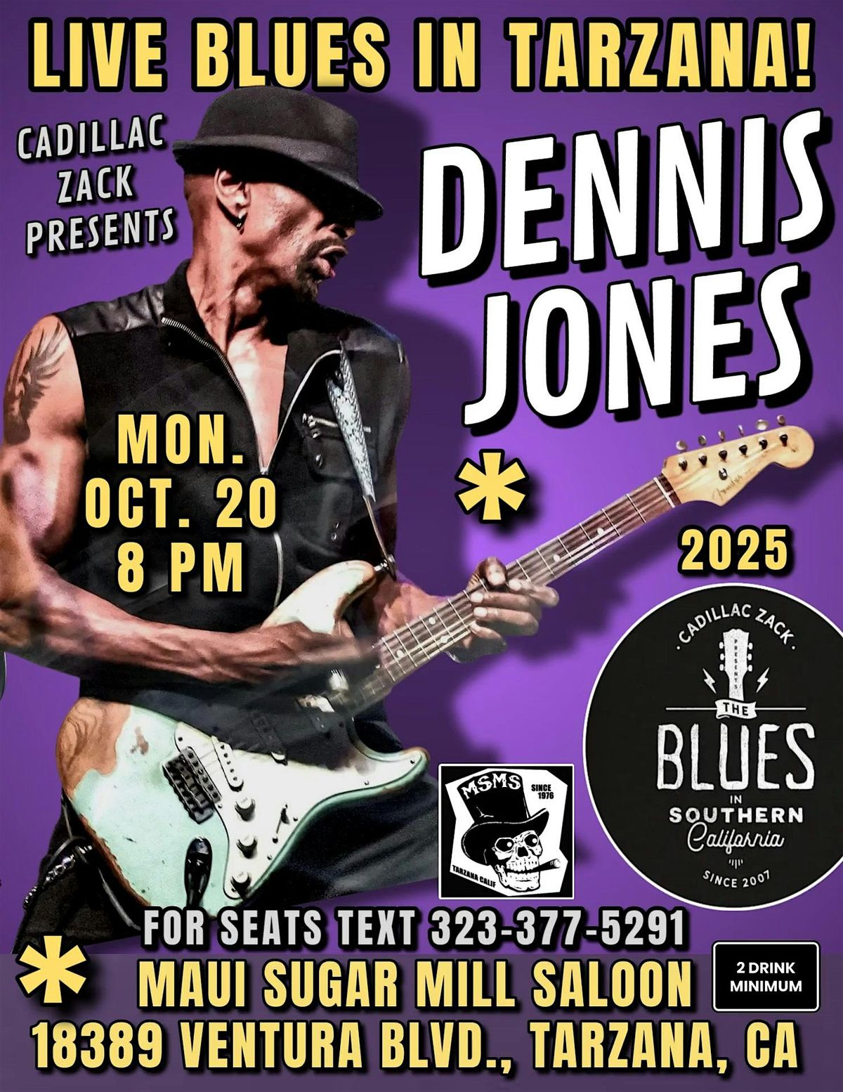 DENNIS JONES - Blues-Rock Guitar Great from LA - in Tarzana!