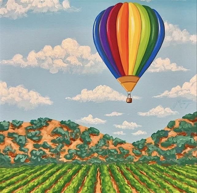 Herencia Wines Paint & Sip: Napa Valley Hot Air Balloon Scene