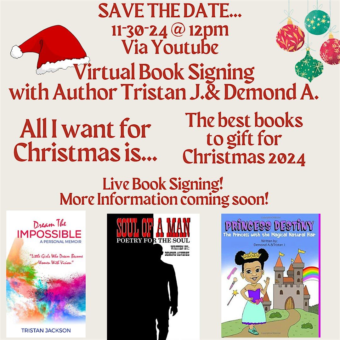 Spreading Holiday Cheer\/Virtual Book Signing with Author Tristan & Demond