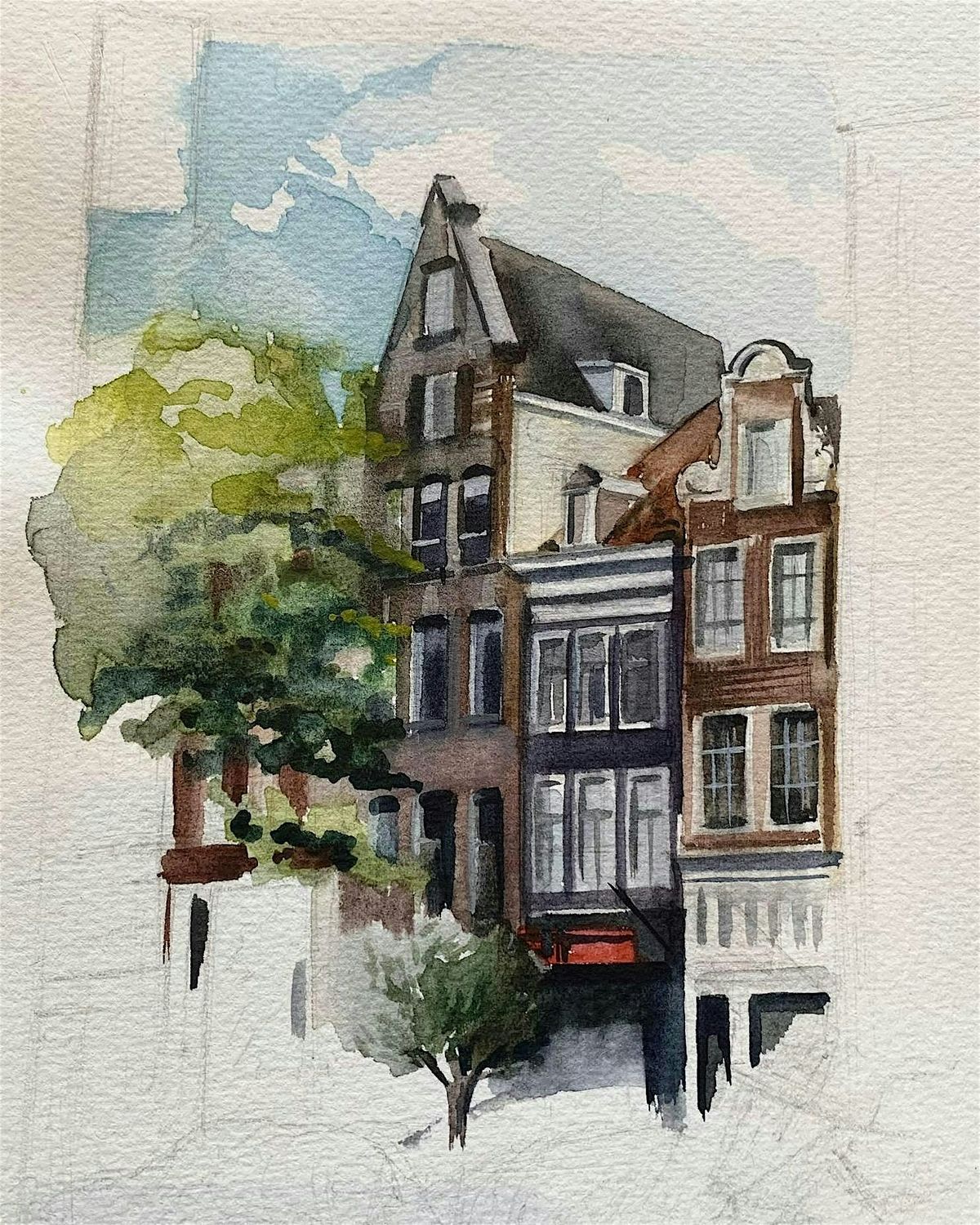 Amsterdam Houses Watercolor Workshop