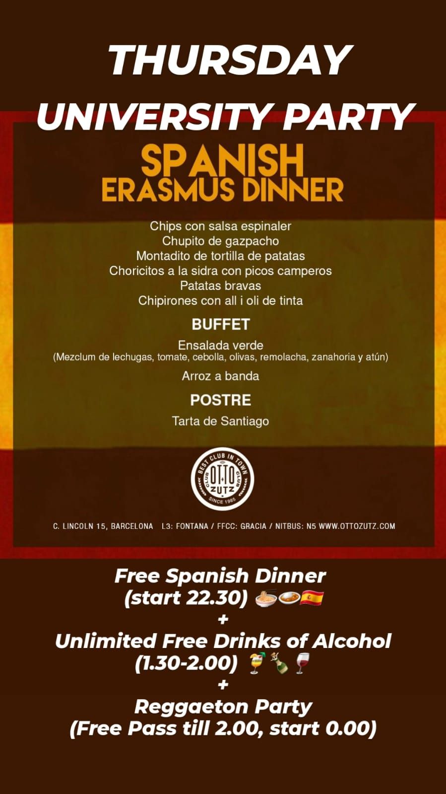 Cena Gratis Otto Zutz - Free dinner Otto Zutz Barcelona