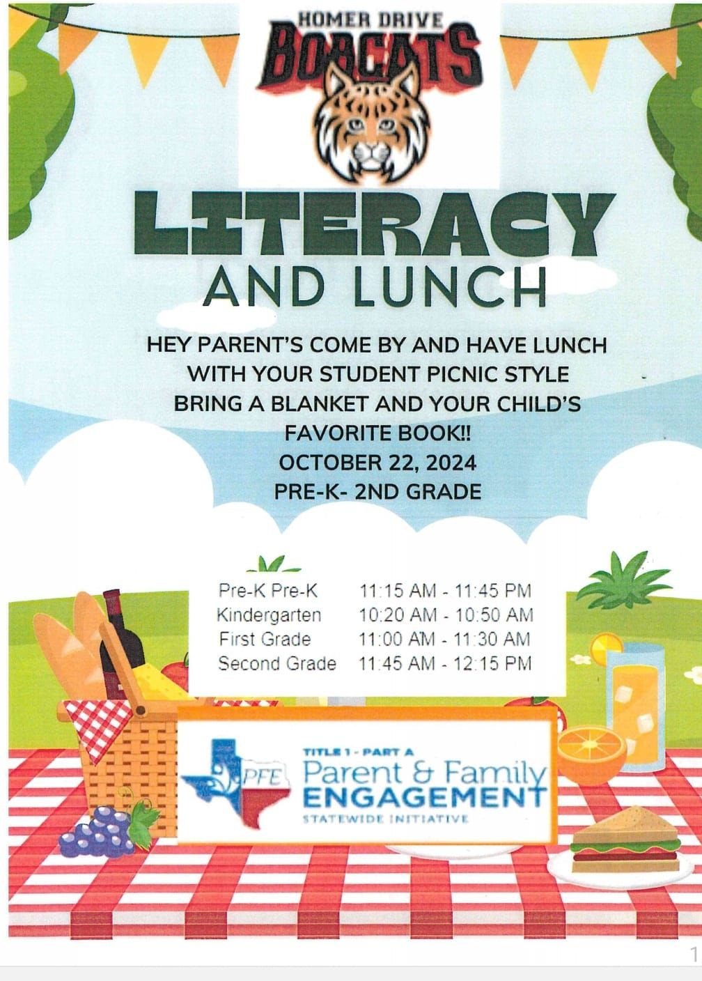 Literacy and Lunch (PreK - Second)