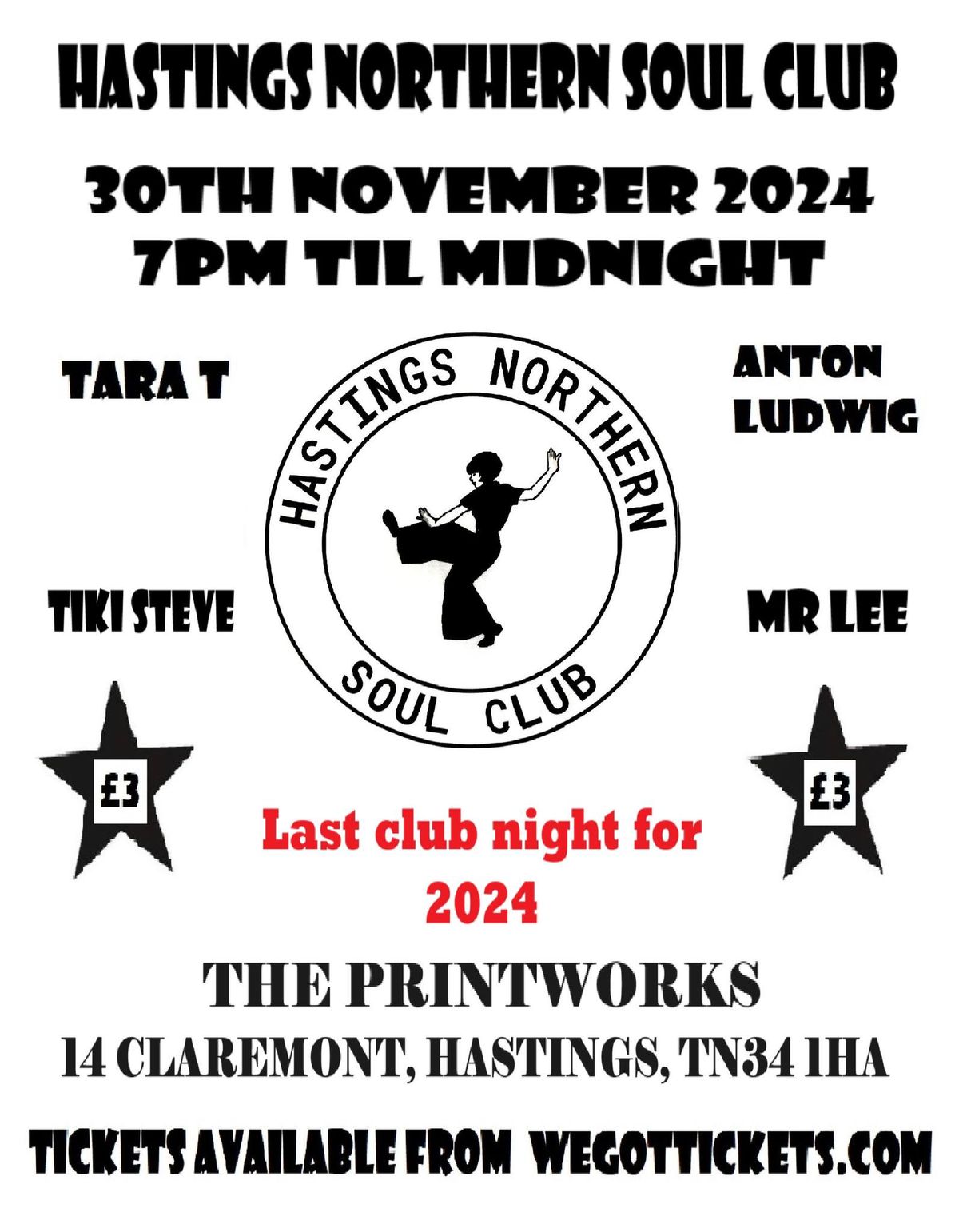 Hastings Northern Soul Club night - last club night for 2024