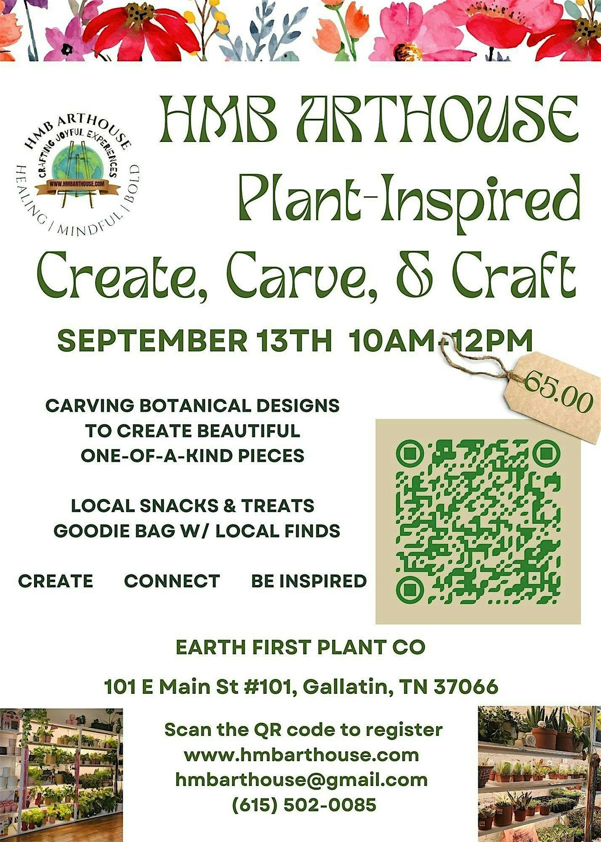 Plant-inspired Workshp: Create, Carve, & Craft.
