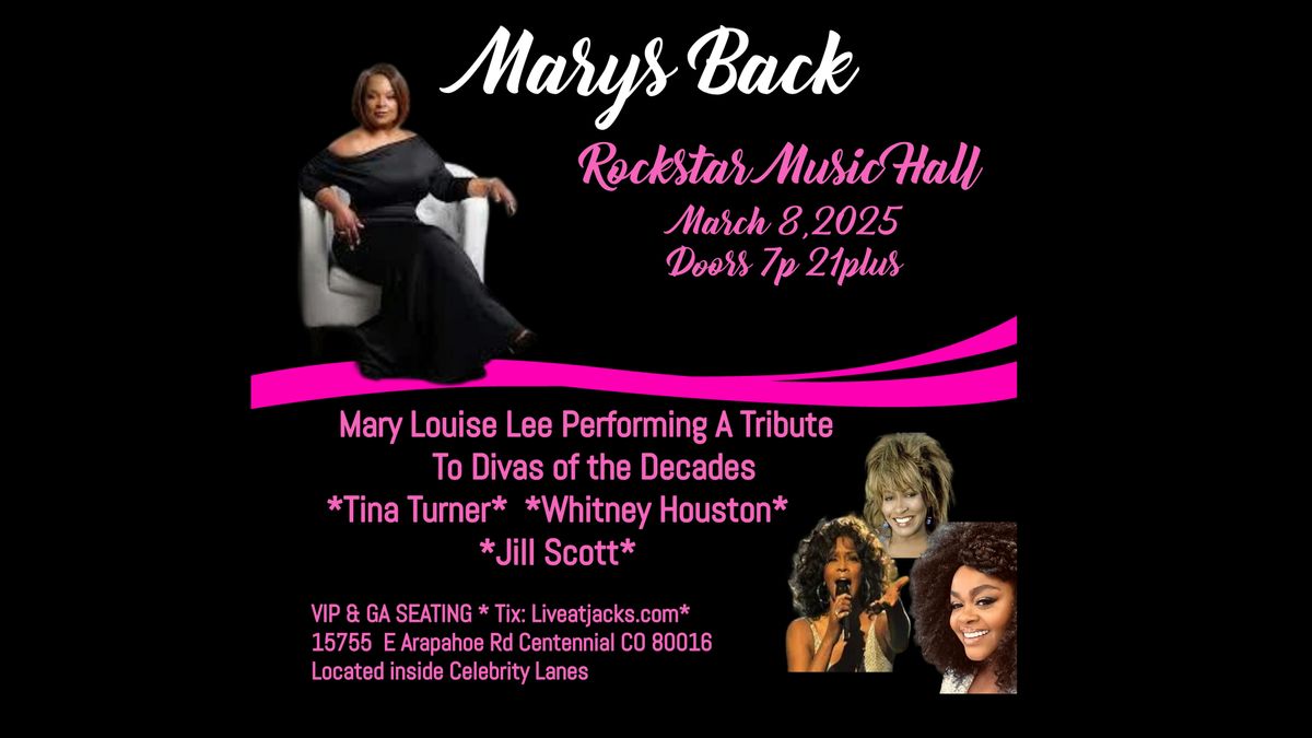 Mary Louise Lee  Divas Of The Decades Tribute Show: Tina, Whitney & Jill