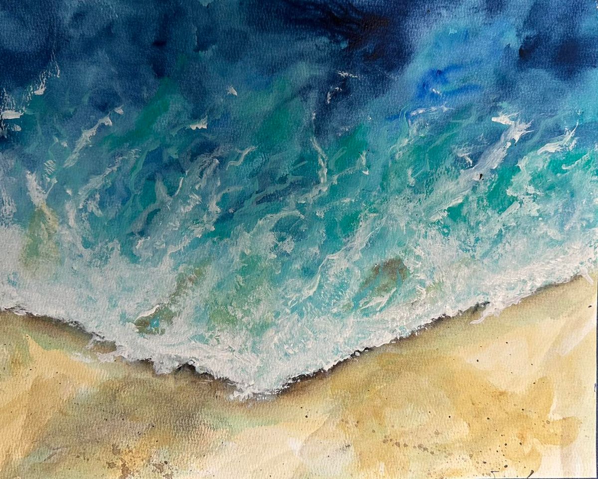 Oceans Edge 11x14 Acrylic Wash