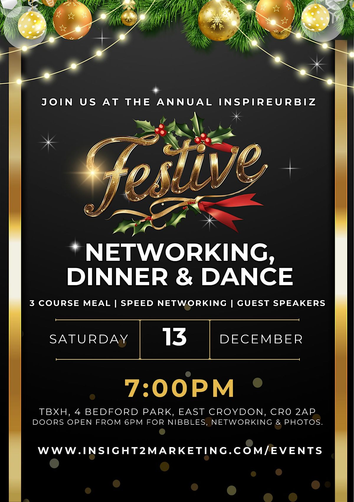 Festive Business Networking, Dinner & Dance : Sat 13 Dec