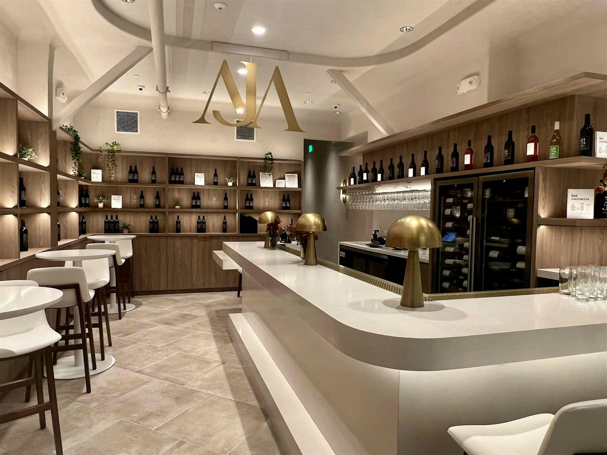 Yoga + wine flight at AJA Vineyards tasting room in Santa Monica