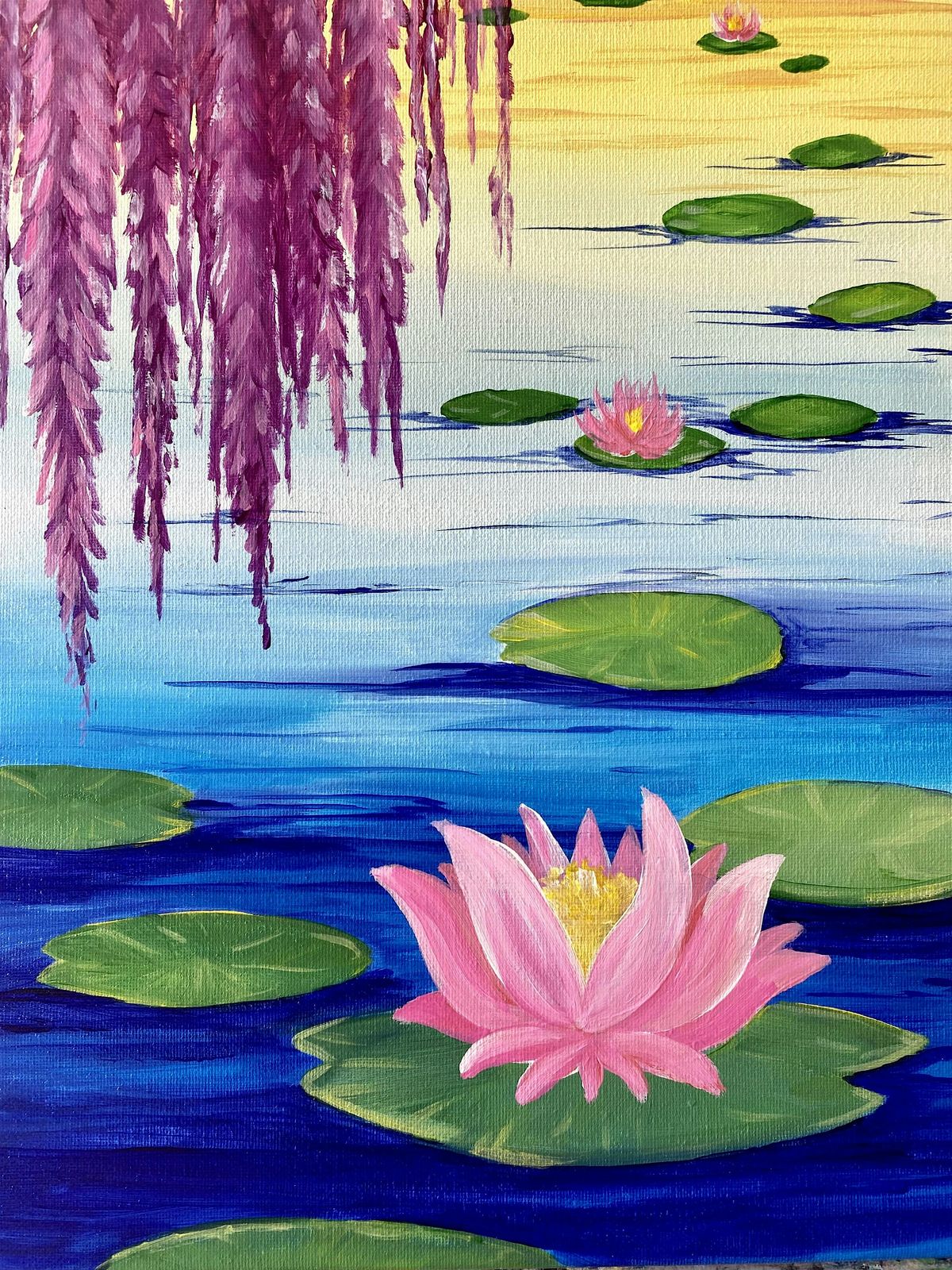 Water Lilies and Willows Paint and Sip Night in Irvine!