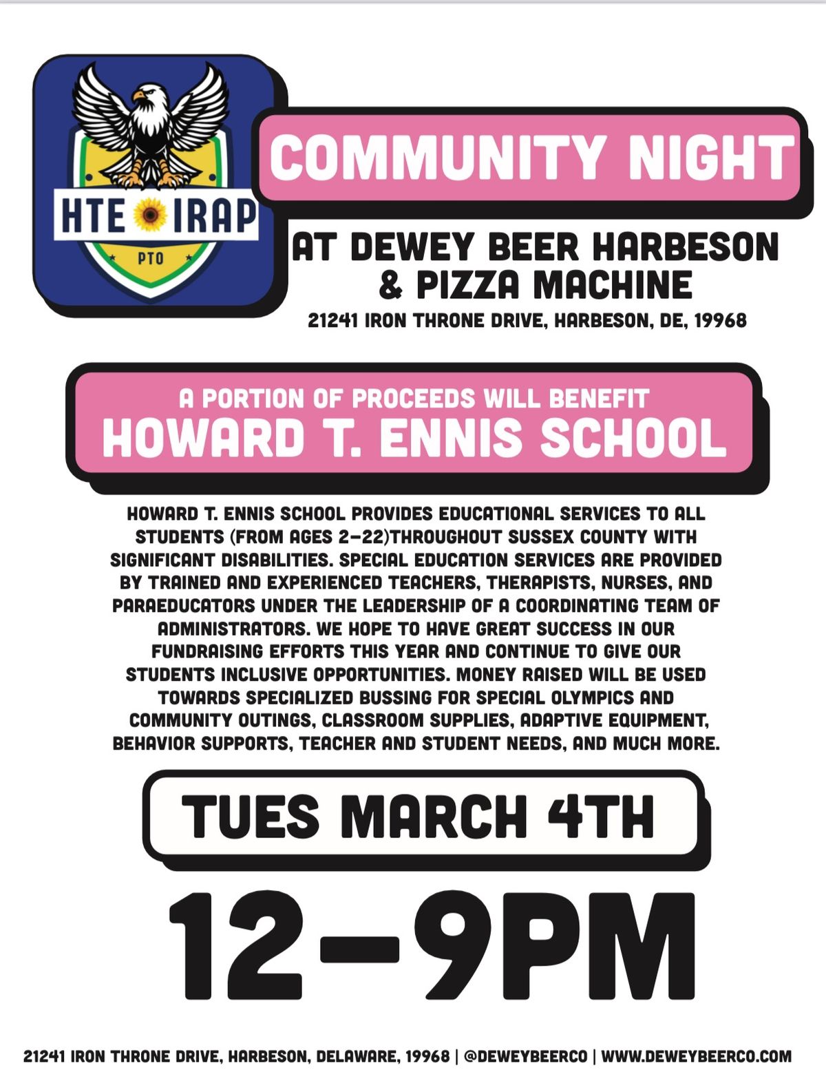 Community Night @ Dewey Beer & Pizza Machine