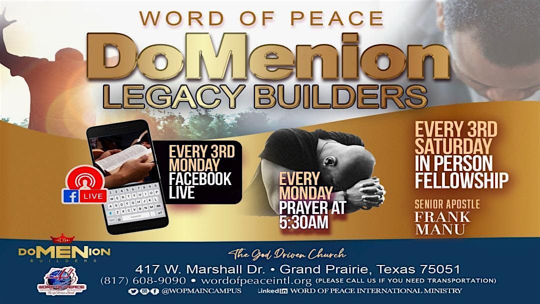Men's Ministry Mentorship Monday\u2019s via FaceBook LIVE
