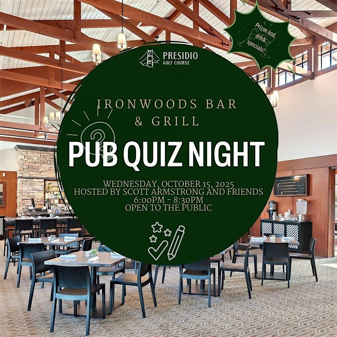 November Pub Quiz at Presidio Golf Course