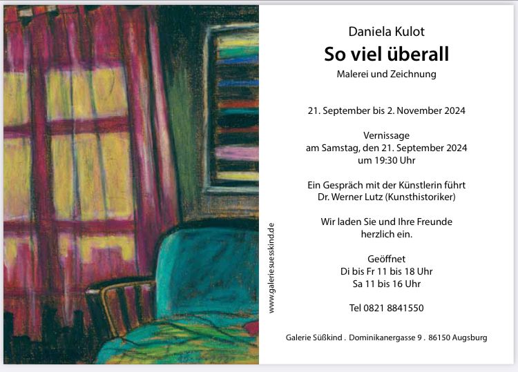 Vernissage \u201eSo viel \u00fcberall\u201c Galerie S\u00fc\u00dfkind Augsburg