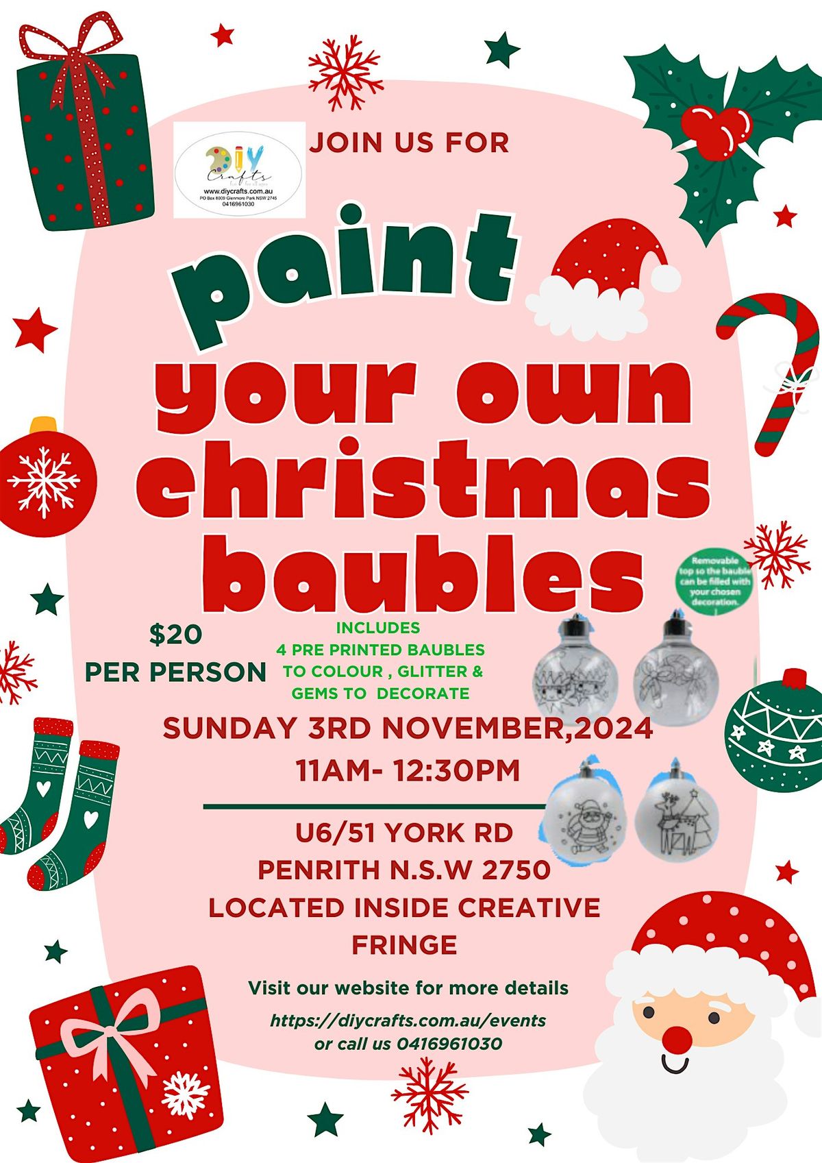 Paint Your Own Christmas Baubles