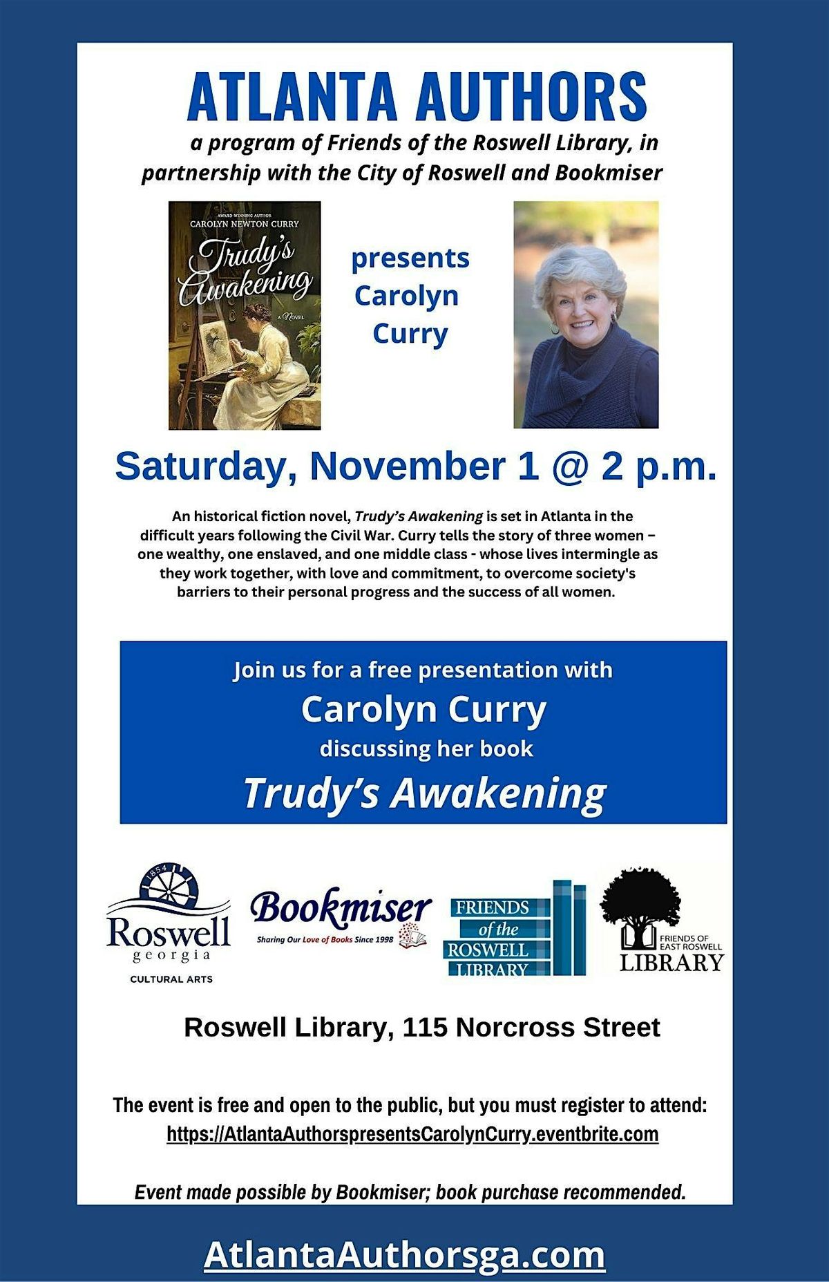 Atlanta Authors presents Carolyn Curry