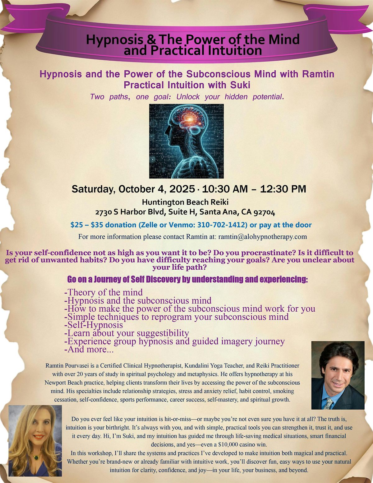 Tap Into Your Inner Power: Hypnosis + Intuition Made Simple Workshop