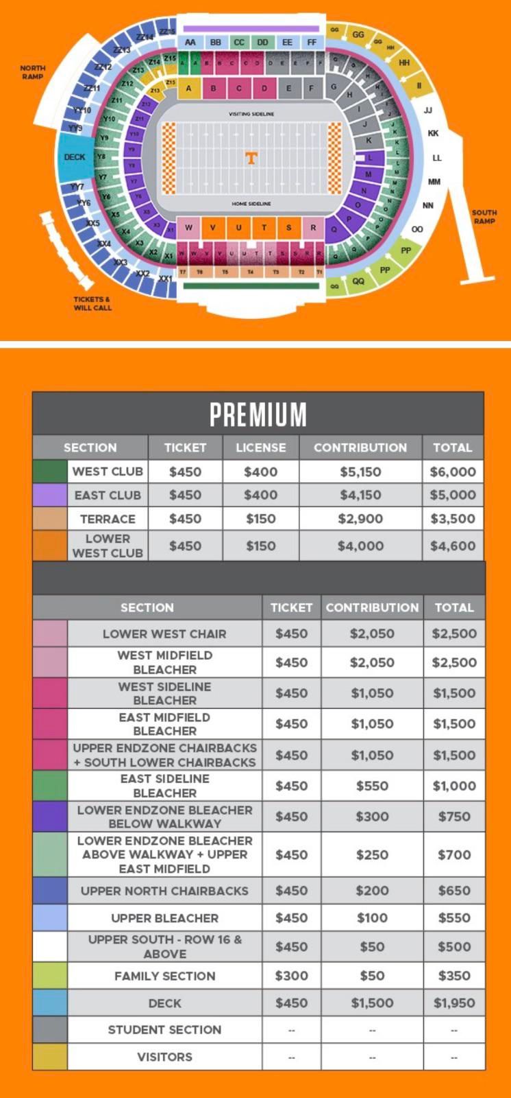 2025 Tennessee Volunteers Football Season Tickets (Includes Tickets To All Regular Season Home Games)