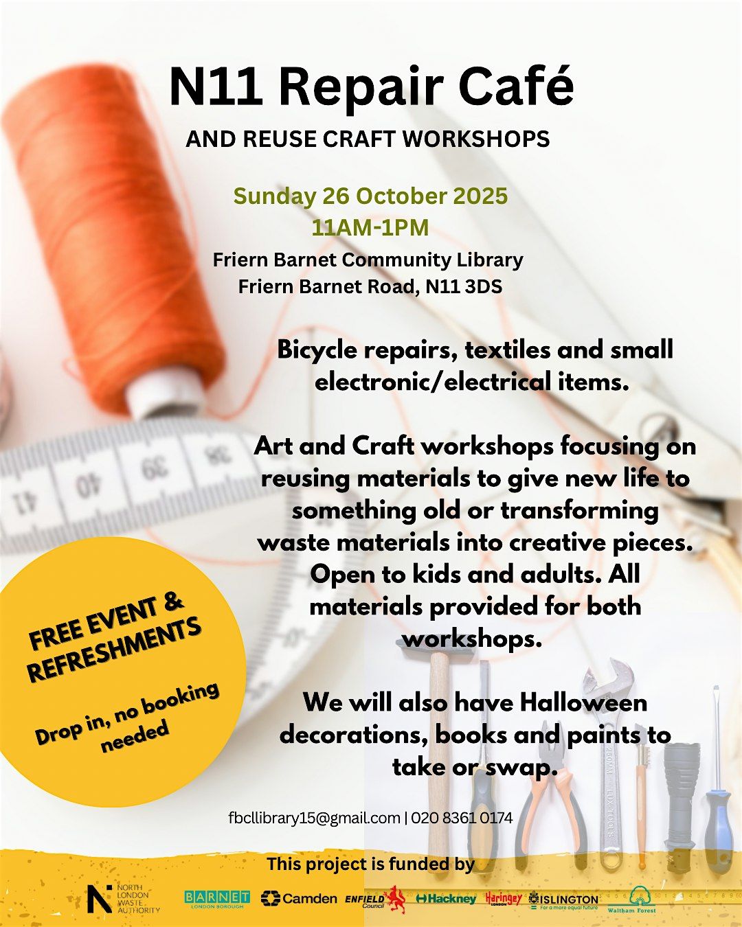 Friern Barnet Repair Cafe and reuse workshops