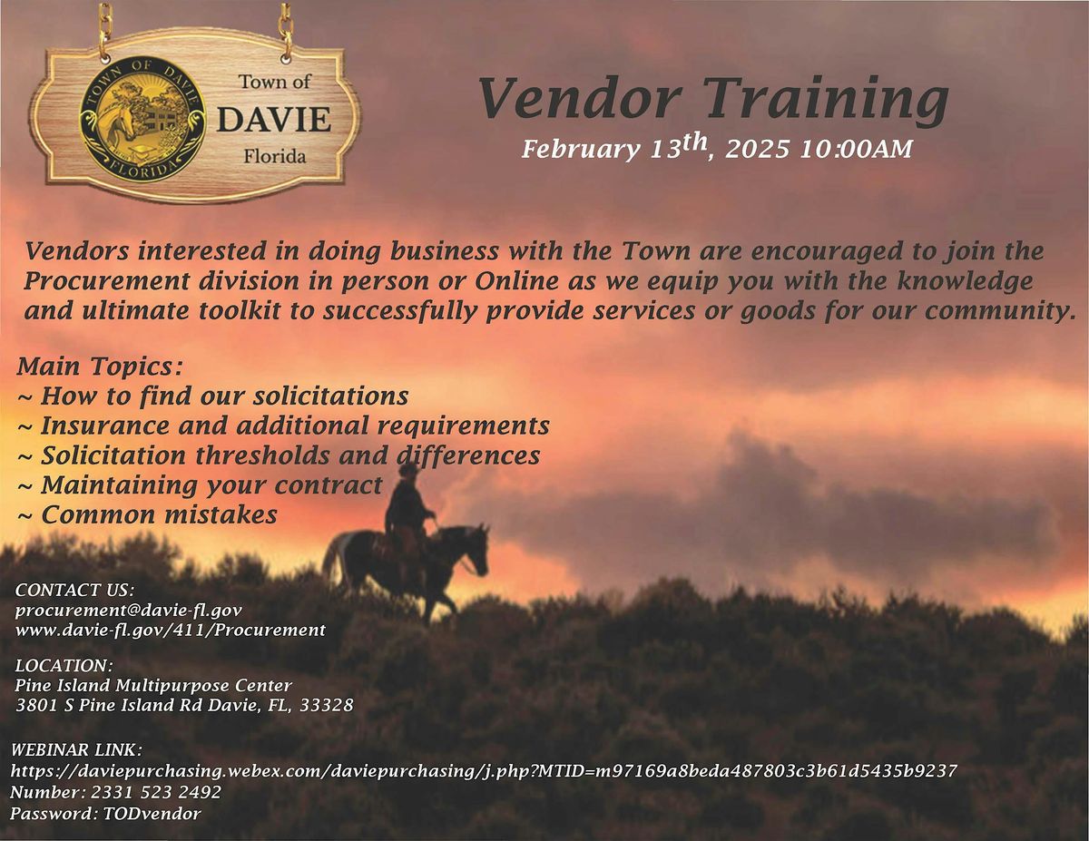 Town of Davie Procurement Vendor Training