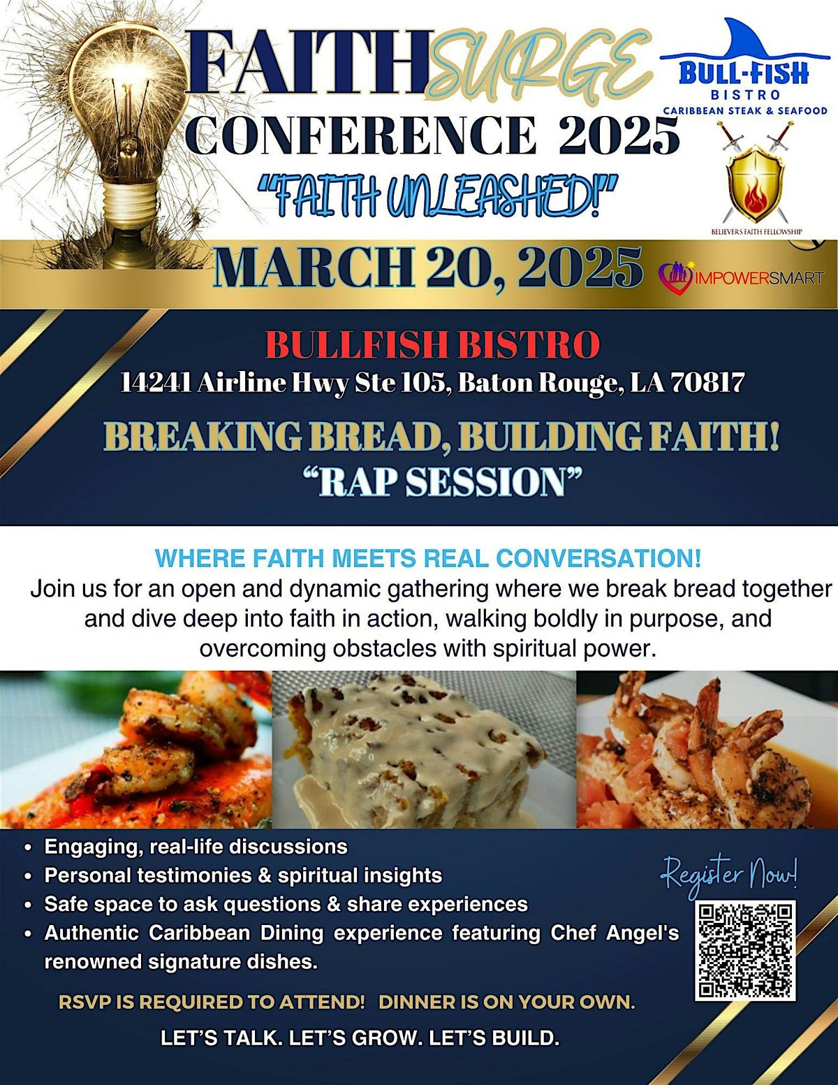 FAITH SURGE! Faith Unleashed: Breaking Bread, Building Faith "RAP SESSION"