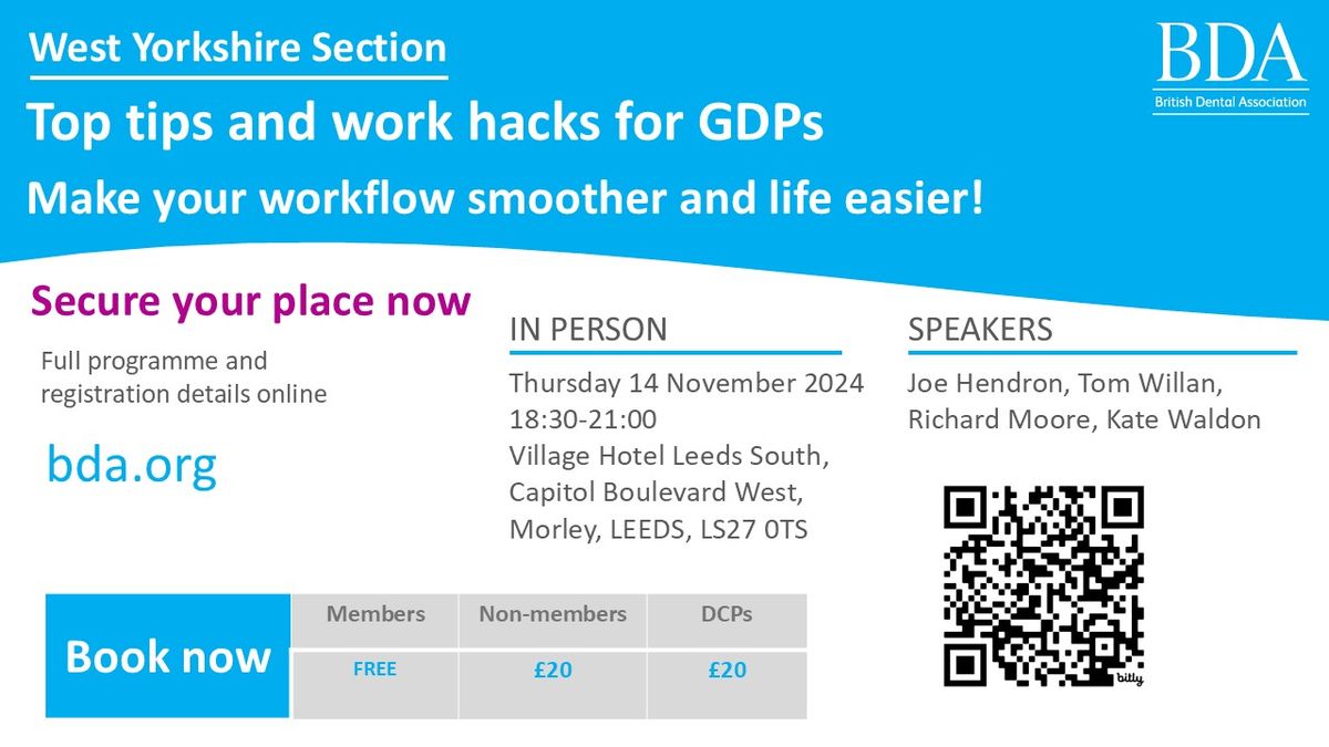 West Yorkshire Section - 'Top Tips and Work Hacks for GDPs'