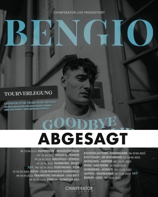 Bengio \u2022 Goodbye Melancholie Tour 2022 \u2022 Hamburg