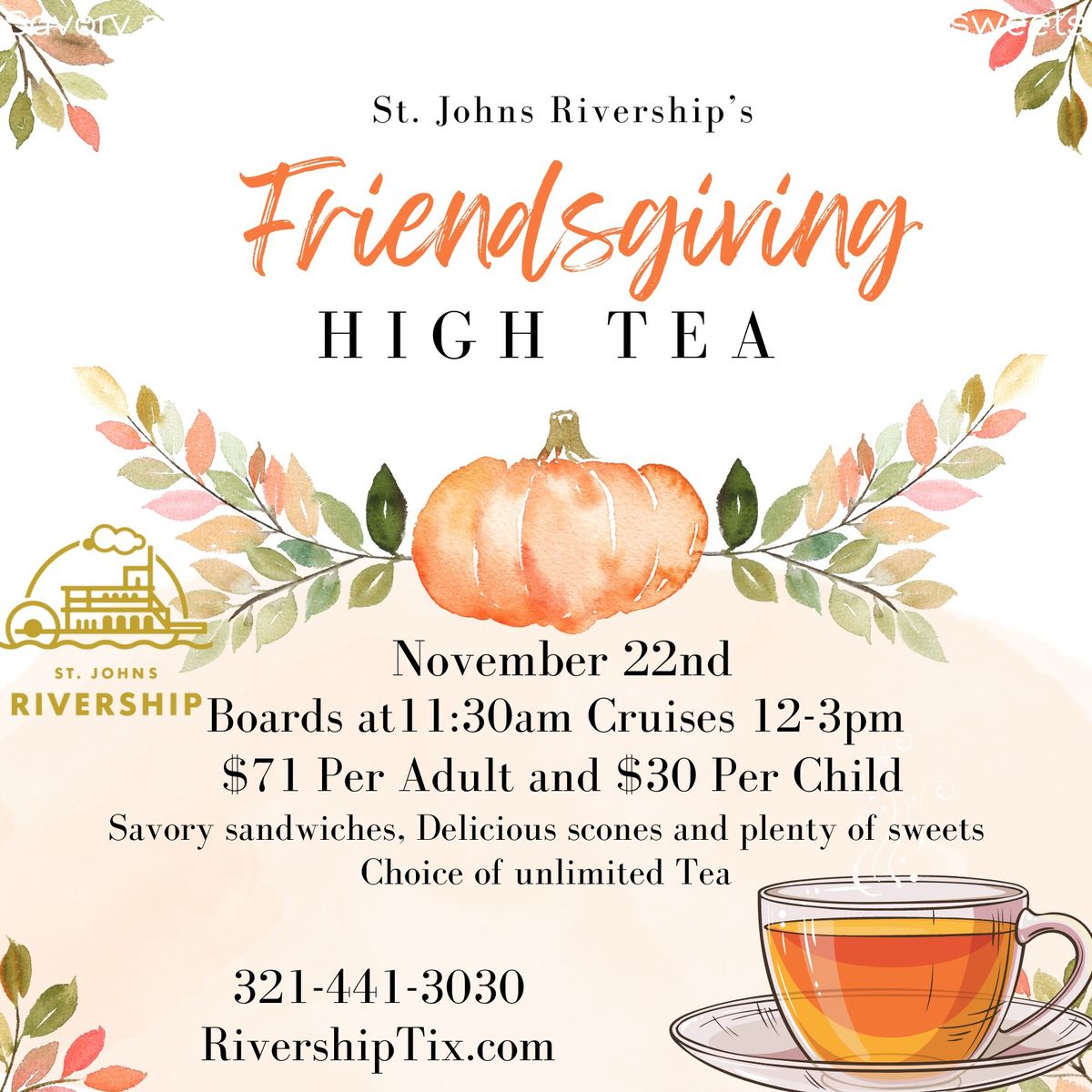 Friendsgiving High Tea Aboard the Barbara Lee