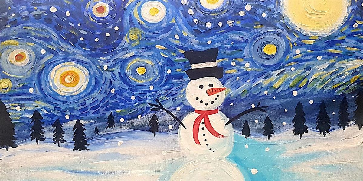 Paint Snowman Under A Starry Night, Manchester