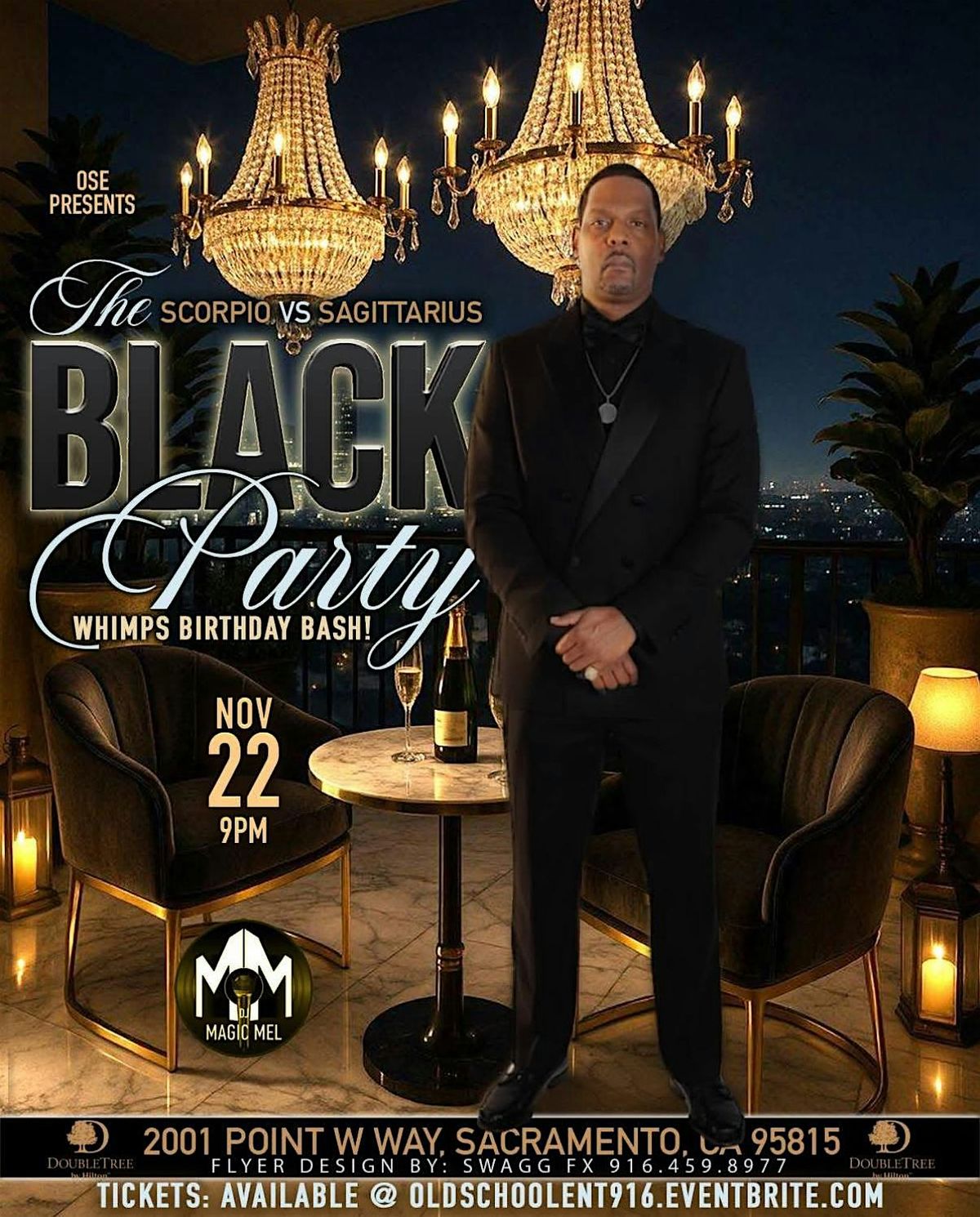 All Black Scorpio vs Sagittarius Party