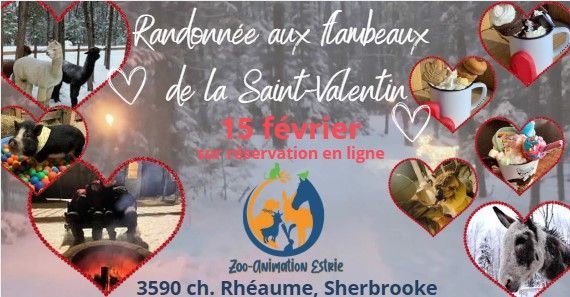 Randonn\u00e9e aux flambeaux sp\u00e9cial Saint-Valentin \u00e0 la ferme