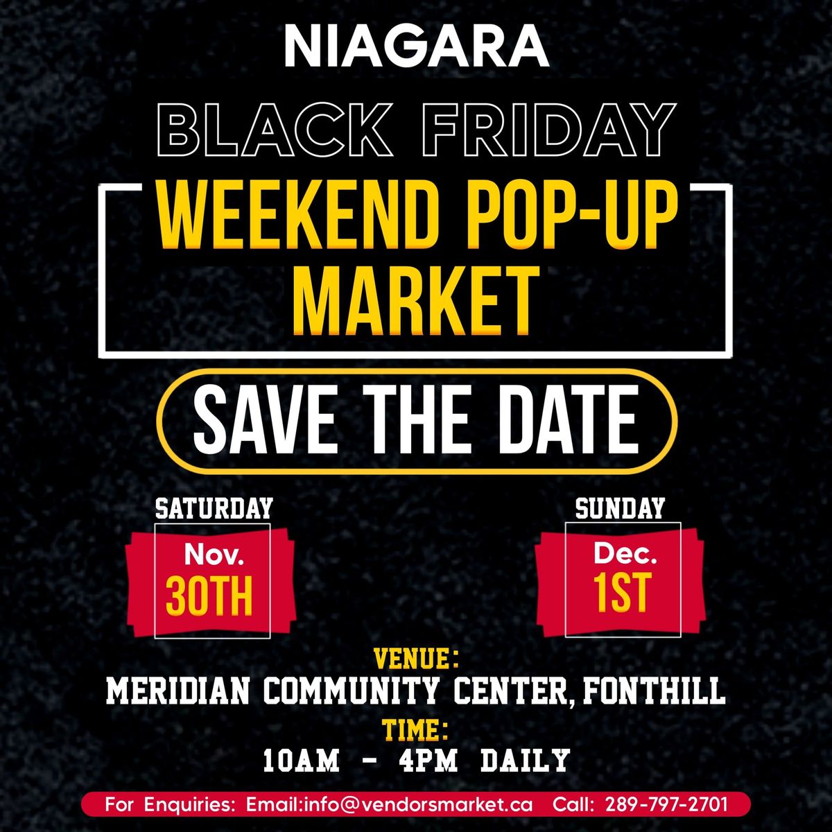 \ud83d\udecd\ufe0f Niagara Black Friday Weekend Pop-Up Market \u2013 Don\u2019t Miss Out! \ud83d\udecd\ufe0f