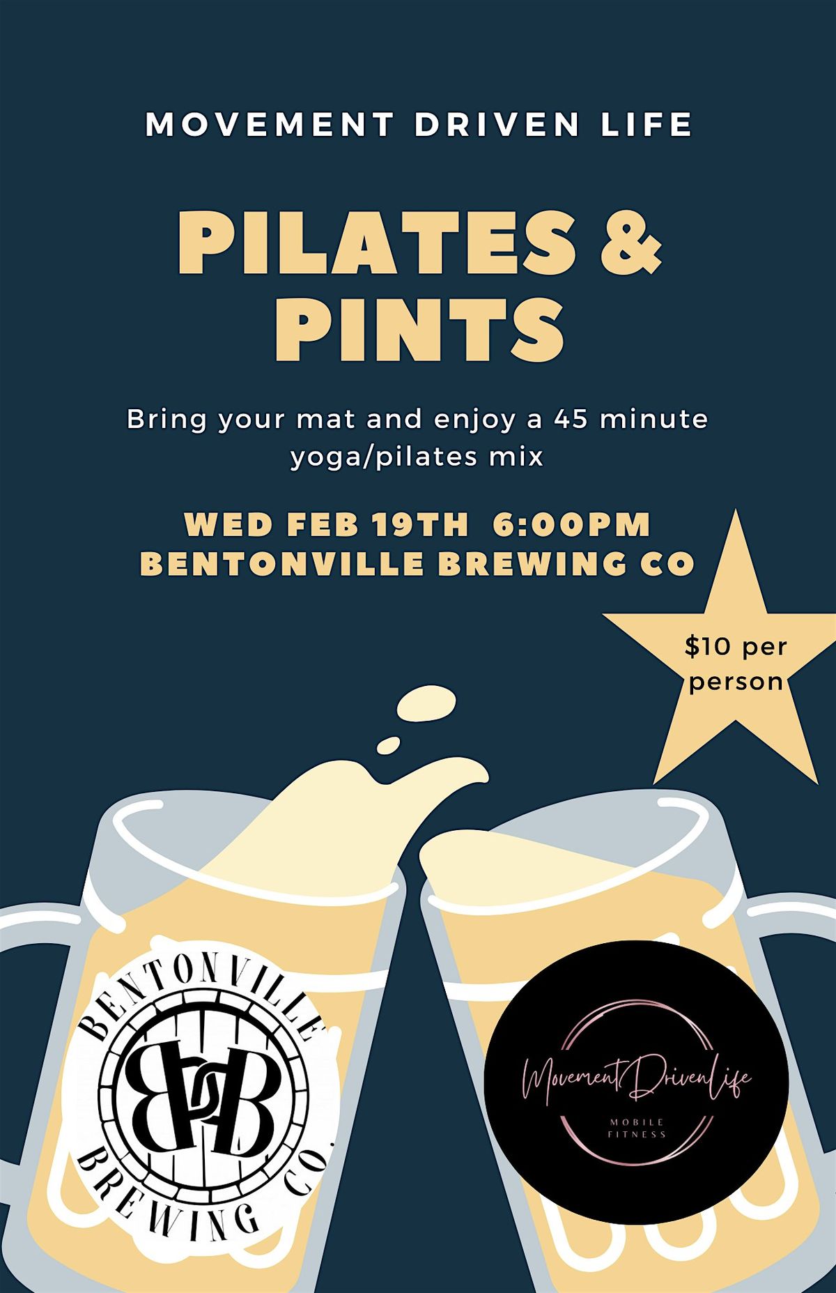 Pilates & Pints at Bentonville Brewing Co.