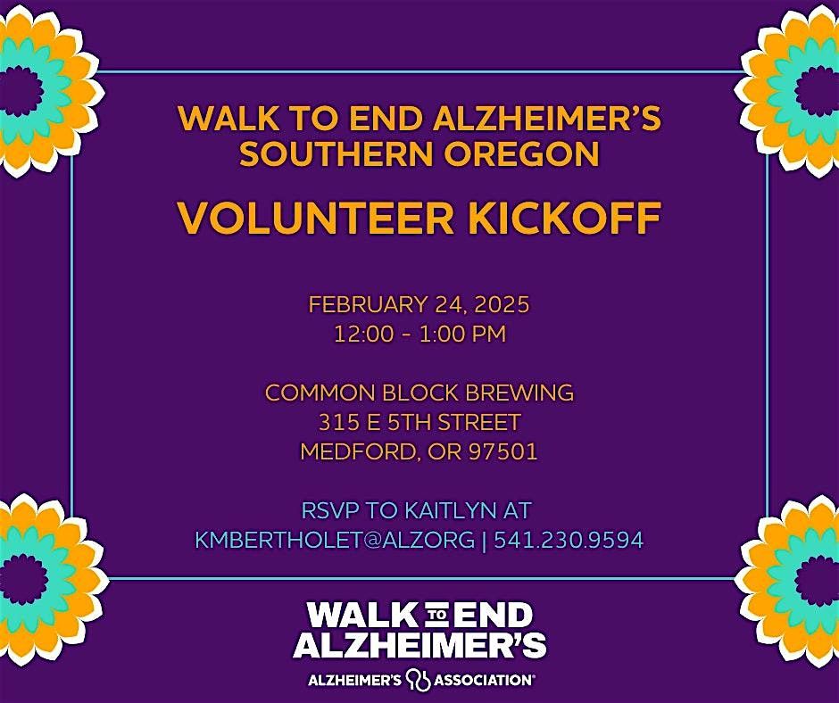 Walk to End Alzheimer's Southern Oregon - Volunteer Kickoff