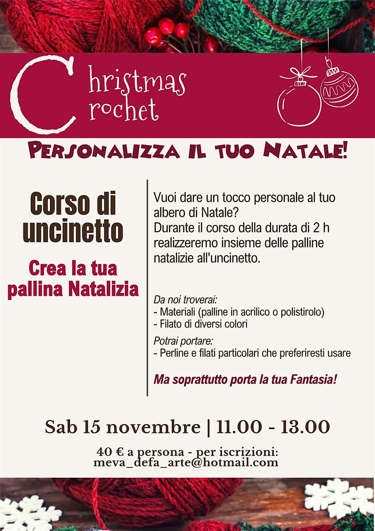 Christmas Crochet ~ corso di uncinetto