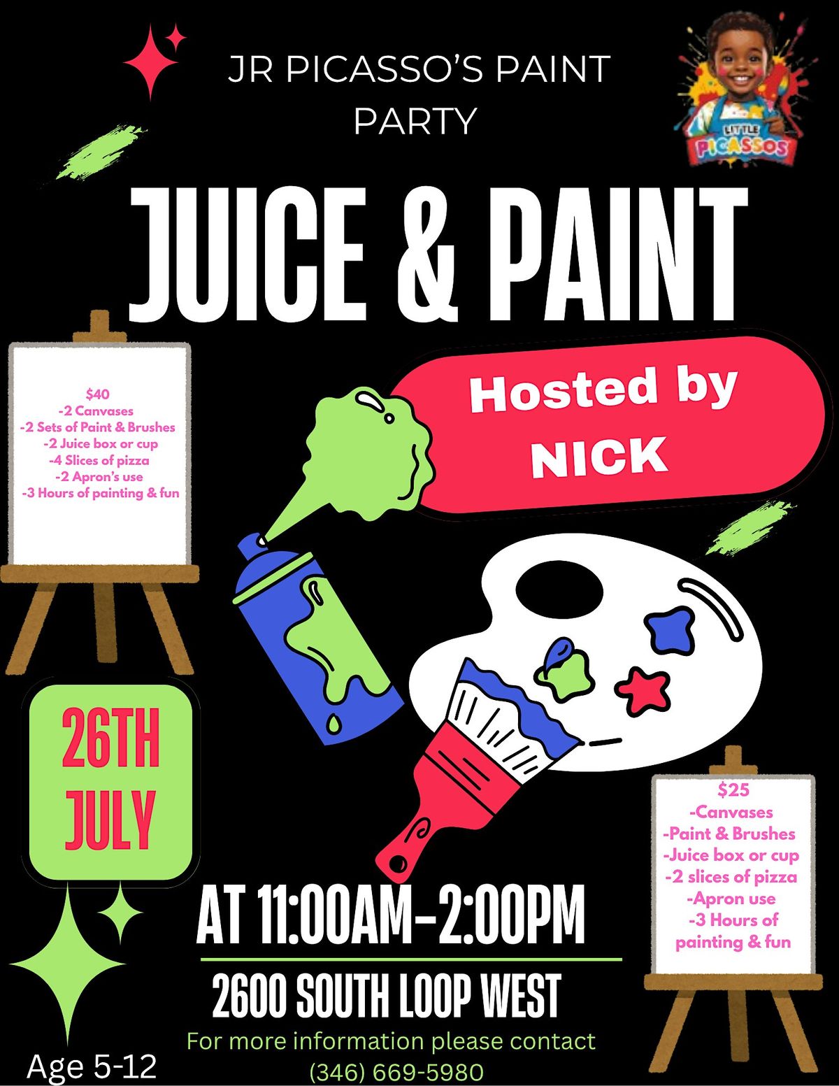 Copy of \u2728 JR  PICASSO'S PAINT PARTY \u2728