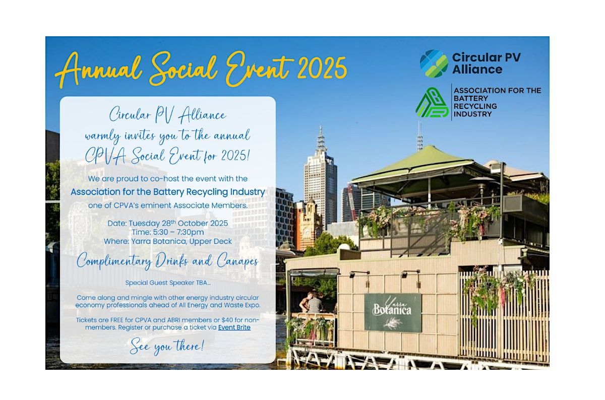 Solar & Battery Circular Economy Networking Drinks