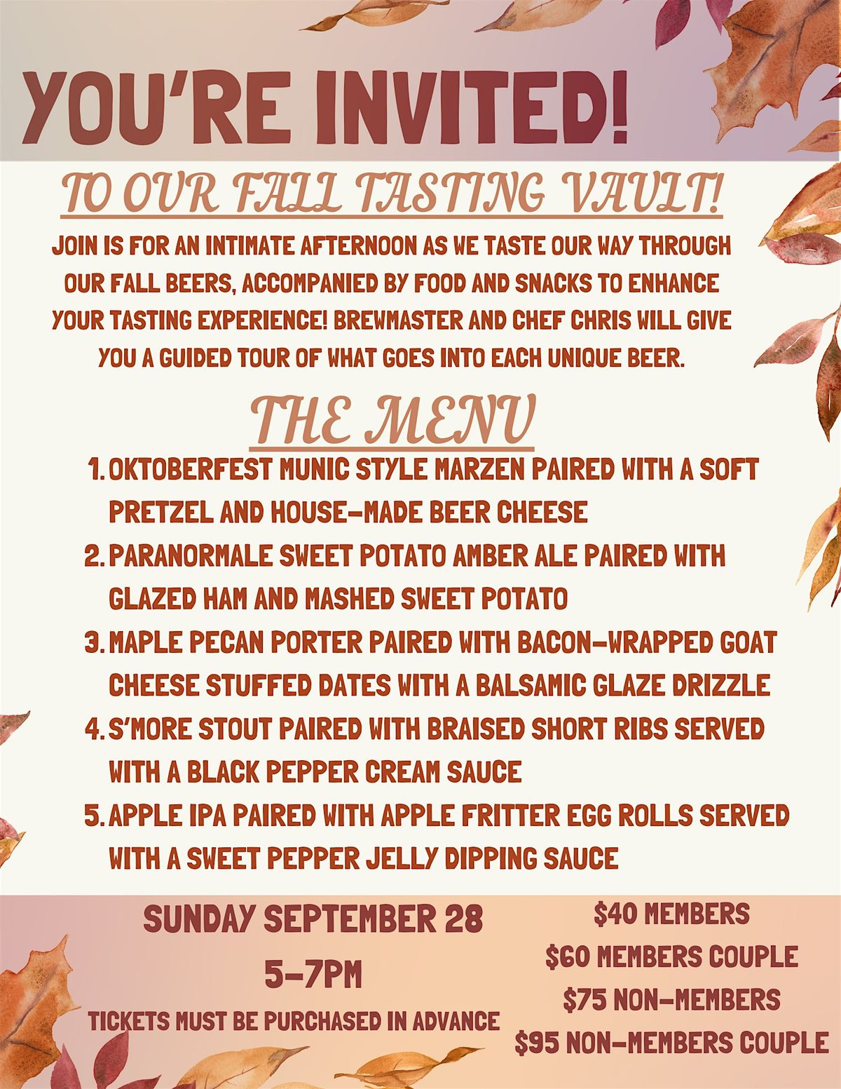 Fall Fest Tasting Vault